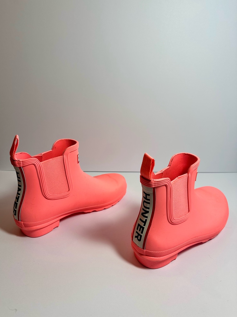 Women’s Hunter Coral Pink Waterproof Ankle Rain Boots - Picture 6 of 6